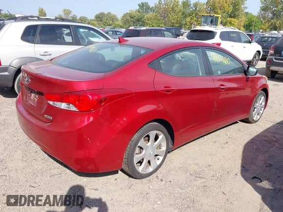 2012 Hyundai Elantra GLS with VIN KMHDH4AE8CU243494, listed as a IAAI auction lot 43344160 with 127,185 mi miles and . Bid and sale history available at DreamBid. Image 4.