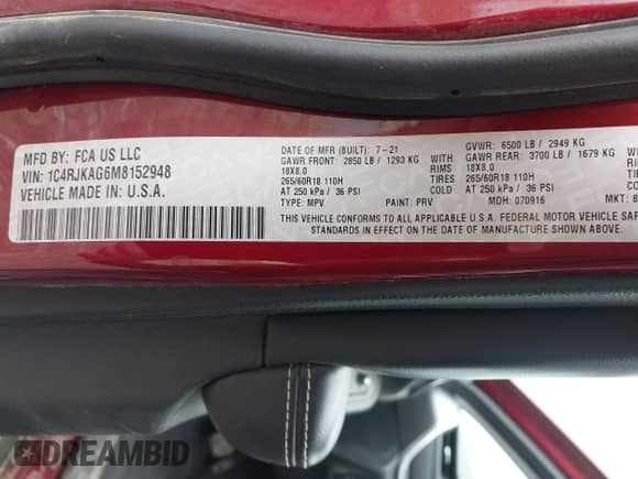 2021 Jeep Grand Cherokee Altitude с VIN 1C4RJKAG6M8152948, выставлен на аукционе IAAI как лот 42032641 с пробегом 45 625 миль миль и . История ставок и продаж доступна на DreamBid. Изображение 9.