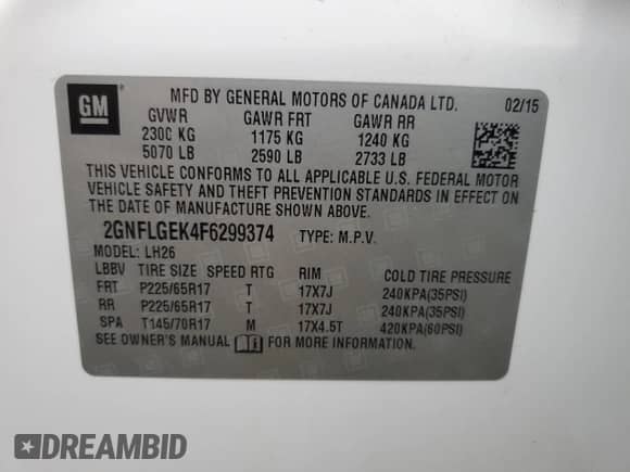 2015 Chevrolet Equinox LT с VIN 2GNFLGEK4F6299374, выставлен на аукционе Copart как лот 84901605 с пробегом 113 724 миль миль и Чистый • Clean title. История ставок и продаж доступна на DreamBid. Изображение 13.