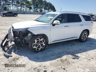 2022 Hyundai Palisade Calligraphy с VIN KM8R74HE9NU383443, выставлен на аукционе Copart как лот 52363305 с пробегом 64 041 миль миль и Списание • Salvage title. История ставок и продаж доступна на DreamBid. Изображение 1.