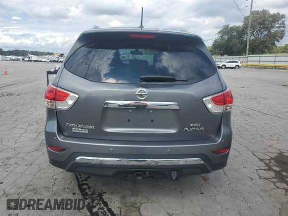 2015 Nissan Pathfinder Platinum with VIN 5N1AR2MM2FC696494, listed as a Copart auction lot 84208785 with 141,635 mi miles and Salvage title. Bid and sale history available at DreamBid. Image 6.