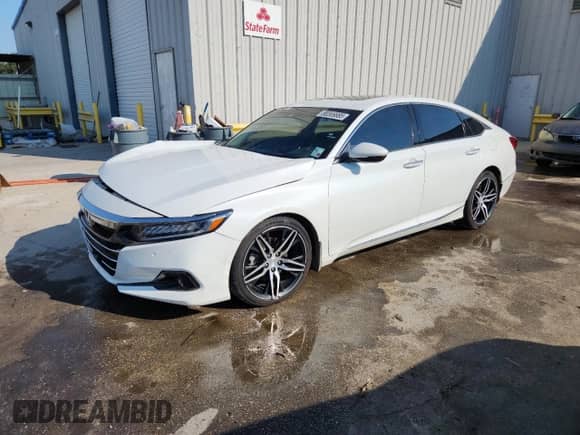 2022 Honda Accord Touring with VIN 1HGCV2F90NA007940, listed as a Copart auction lot 80369885 with 74,583 mi miles and Salvage title. Bid and sale history available at DreamBid. Image 1.