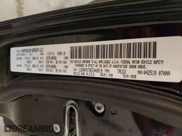 2014 Ram 1500 Express с VIN 1C6RR7KT8ES348919, выставлен на аукционе Copart как лот 82223275 с пробегом 123 740 миль миль и Списание • Salvage title. История ставок и продаж доступна на DreamBid. Изображение 12.