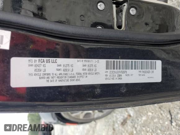 2015 Dodge Charger SXT with VIN 2C3CDXJG1FH762879, listed as a Copart auction lot 65022915 with 117,269 mi miles and Salvage title. Bid and sale history available at DreamBid. Image 12.