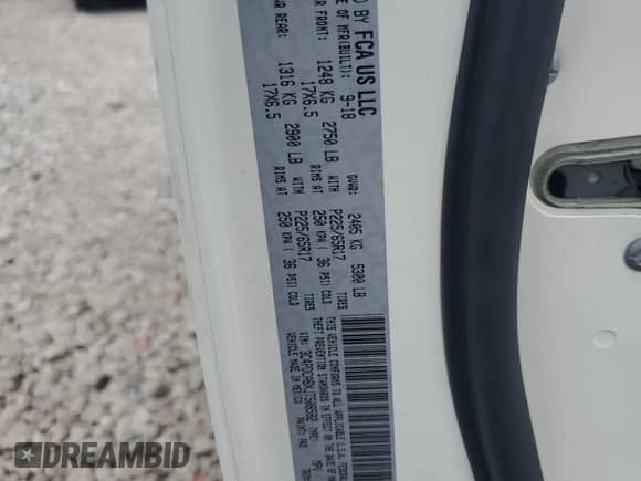 2018 Dodge Journey SE with VIN 3C4PDCABXJT508582, listed as a Copart auction lot 69968785 with 91,035 mi miles and Salvage title. Bid and sale history available at DreamBid. Image 14.