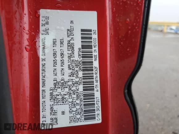 2022 Toyota Tacoma SR z VIN 3TYSZ5AN7NT097311, wystawiony jako Copart lot #58397415 z przebiegiem 64 409 mil mil oraz Szkoda całkowita • Salvage title. Historia ofert i sprzedaży dostępna na DreamBid. Obrazek 12.