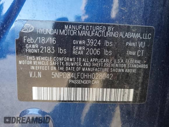 2017 Hyundai Elantra Value Edition with VIN 5NPD84LF0HH028042, listed as a Copart auction lot 86129905 with 144,737 mi miles and Clean title. Bid and sale history available at DreamBid. Image 12.