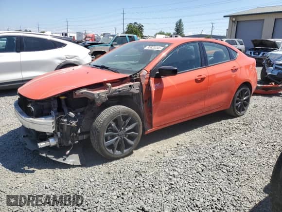 2016 Dodge Dart SXT Sport Rallye with VIN 1C3CDFFA5GD818710, listed as a Copart auction lot 65623245 with 57,649 mi miles and Salvage title. Bid and sale history available at DreamBid. Image 1.