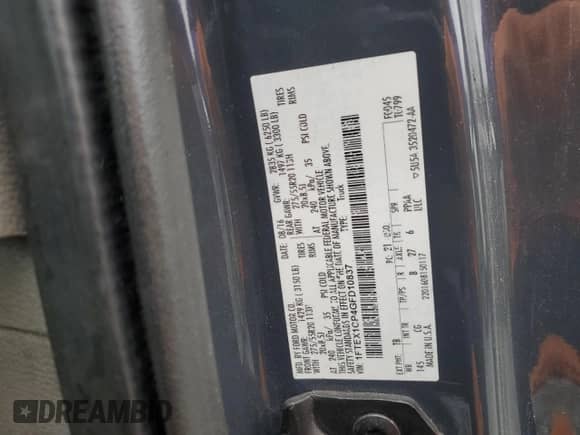 2016 Ford F-150 XLT z VIN 1FTEX1CP4GFD10837, wystawiony jako Copart lot #90125945 z przebiegiem 165 443 mil mil oraz Czysty tytuł • Clean title. Historia ofert i sprzedaży dostępna na DreamBid. Obrazek 12.