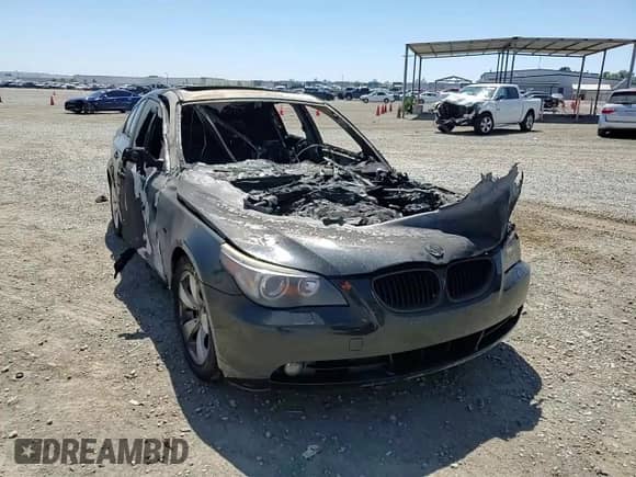 2007 BMW 5 Series 525i with VIN WBANE53527CW68691, listed as a Copart auction lot 57915145 with Not provided miles and Non repairable. Bid and sale history available at DreamBid. Image 12.