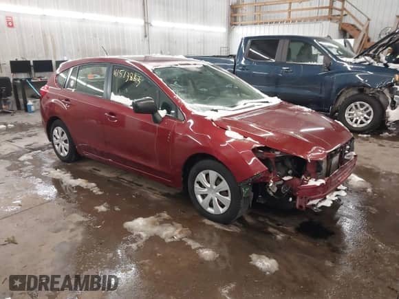 2015 Subaru Impreza 2.0i with VIN JF1GPAA61F9234631, listed as a IAAI auction lot 41513883 with 133,937 mi miles and . Bid and sale history available at DreamBid. Image 1.