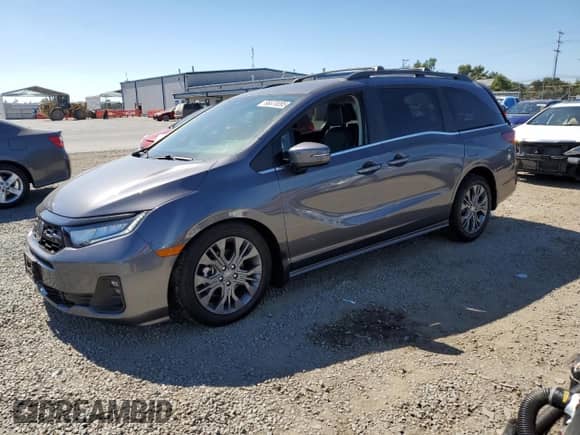 2025 Honda Odyssey Touring with VIN 5FNRL6H81SB050213, listed as a Copart auction lot 66870095 with 1,339 mi miles and Salvage title. Bid and sale history available at DreamBid. Image 1.