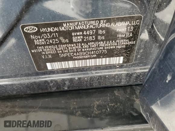 2012 Hyundai Sonata SE с VIN 5NPEC4AB9CH410775, выставлен на аукционе Copart как лот 86782915 с пробегом 145 315 миль миль и Чистый • Clean title. История ставок и продаж доступна на DreamBid. Изображение 12.