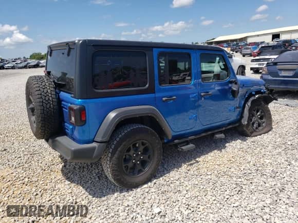 2022 Jeep Wrangler Unlimited Sport S with VIN 1C4HJXDG6NW223664, listed as a Copart auction lot 65325085 with 42,903 mi miles and Salvage title. Bid and sale history available at DreamBid. Image 3.