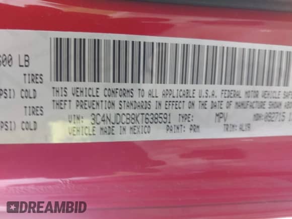 2019 Jeep Compass Limited z VIN 3C4NJDCB8KT638591, wystawiony jako IAAI lot #42022564 z przebiegiem 46 802 mil mil oraz . Historia ofert i sprzedaży dostępna na DreamBid. Obrazek 9.