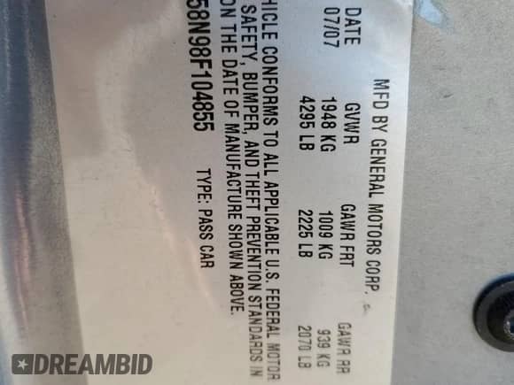 2008 Chevrolet Malibu Classic LT с VIN 1G1ZT58N98F104855, выставлен на аукционе Copart как лот 43381375 с пробегом 92 237 миль миль и Чистый • Clean title. История ставок и продаж доступна на DreamBid. Изображение 12.