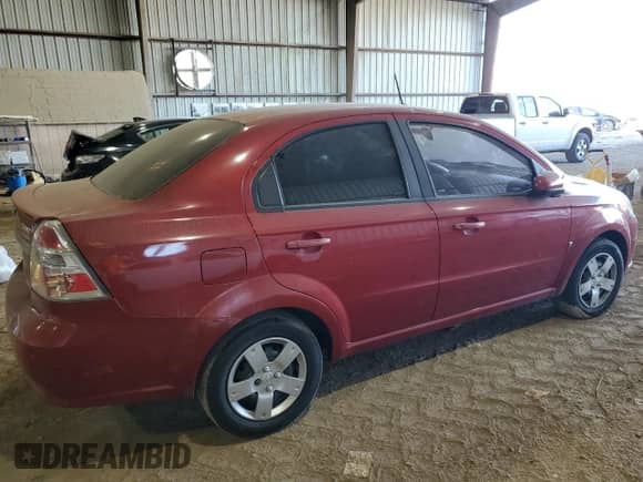 2009 Chevrolet Aveo LS with VIN KL1TD56E39B691552, listed as a Copart auction lot 82042284 with Not provided miles and Clean title. Bid and sale history available at DreamBid. Image 3.