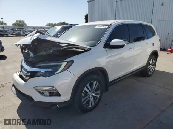 2018 Honda Pilot EX with VIN 5FNYF5H35JB017165, listed as a Copart auction lot 58557435 with 83,302 mi miles and Salvage title. Bid and sale history available at DreamBid. Image 1.