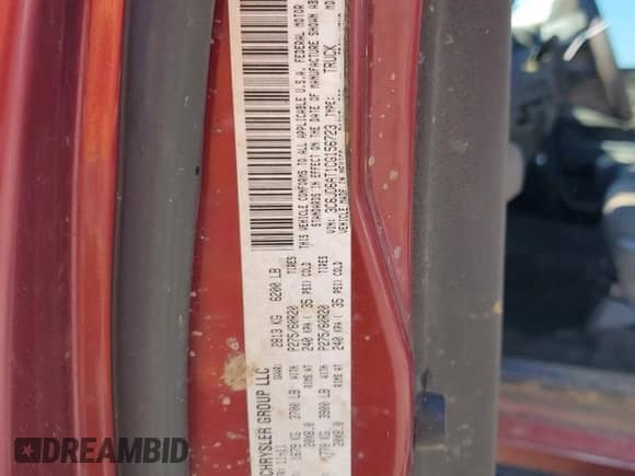 2012 Ram 1500 Tradesman z VIN 3C6JD6AT1CG156723, wystawiony jako Copart lot #89538865 z przebiegiem 62 156 mil mil oraz Czysty tytuł • Clean title. Historia ofert i sprzedaży dostępna na DreamBid. Obrazek 12.