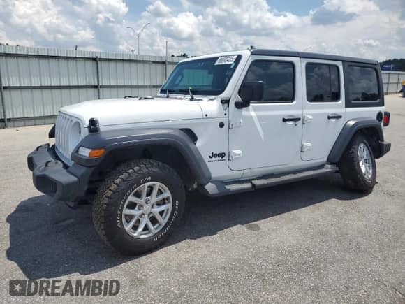 2023 Jeep Wrangler Sport S z VIN 1C4HJXDG1PW618838, wystawiony jako Copart lot #66940485 z przebiegiem 56 446 mil mil oraz Szkoda całkowita • Salvage title. Historia ofert i sprzedaży dostępna na DreamBid. Obrazek 1.