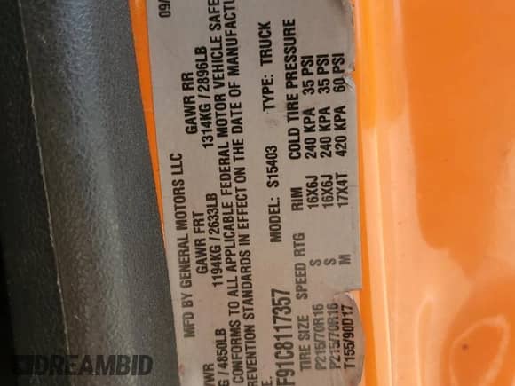 2012 Chevrolet Colorado Work Truck z VIN 1GCCSBF91C8117357, wystawiony jako Copart lot #68225955 z przebiegiem 168 269 mil mil oraz Szkoda całkowita • Salvage title. Historia ofert i sprzedaży dostępna na DreamBid. Obrazek 12.