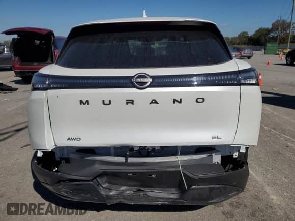 2025 Nissan Murano SL with VIN 5N1AZ3CS3SC129145, listed as a Copart auction lot 86050765 with 5,244 mi miles and Salvage title. Bid and sale history available at DreamBid. Image 6.