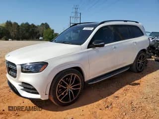 2022 Mercedes-Benz GLS 450 with VIN 4JGFF5KE4NA755518, listed as a Copart auction lot 49993965 with 25,238 mi miles and Salvage title. Bid and sale history available at DreamBid. Image 1.