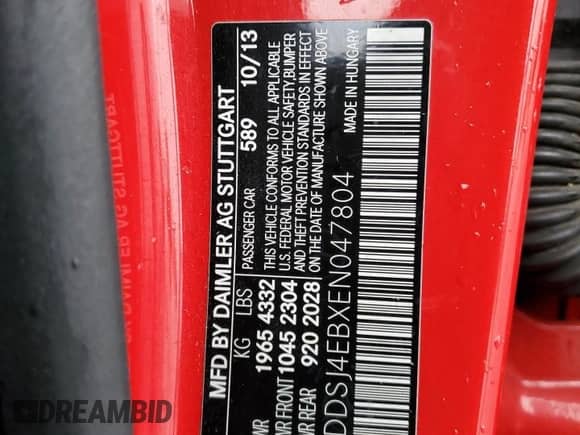 2014 Mercedes-Benz CLA 250 с VIN WDDSJ4EBXEN047804, выставлен на аукционе Copart как лот 82500775 с пробегом 83 101 миль миль и Списание • Salvage title. История ставок и продаж доступна на DreamBid. Изображение 12.