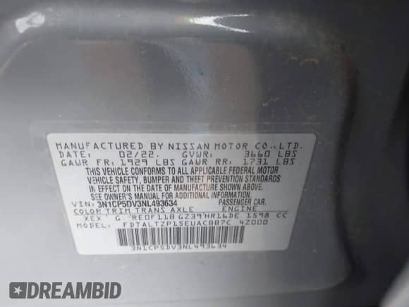 2022 Nissan Kicks SR z VIN 3N1CP5DV3NL493634, wystawiony jako IAAI lot #43139763 z przebiegiem 51 524 mil mil oraz . Historia ofert i sprzedaży dostępna na DreamBid. Obrazek 9.