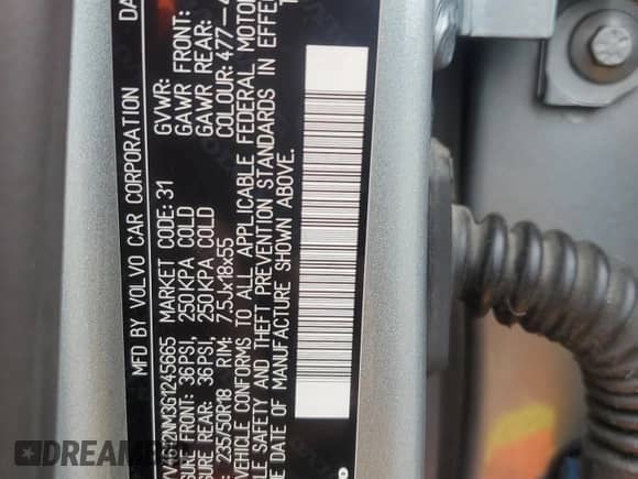 2016 Volvo XC70 z VIN YV4612NM3G1245665, wystawiony jako Copart lot #67652995 z przebiegiem 97 252 mil mil oraz Szkoda całkowita • Salvage title. Historia ofert i sprzedaży dostępna na DreamBid. Obrazek 13.