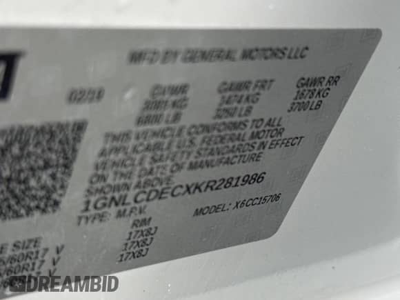 2019 Chevrolet Tahoe Commercial z VIN 1GNLCDECXKR281986, wystawiony jako Copart lot #63148895 z przebiegiem 103 693 mil mil oraz Czysty tytuł • Clean title. Historia ofert i sprzedaży dostępna na DreamBid. Obrazek 10.