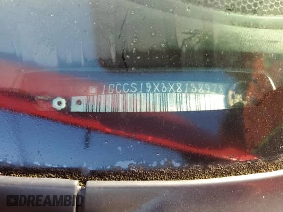 1999 Chevrolet S-10 LS z VIN 1GCCS19X3X8138978, wystawiony jako Copart lot #86190745 z przebiegiem 139 343 mil mil oraz Czysty tytuł • Clean title. Historia ofert i sprzedaży dostępna na DreamBid. Obrazek 12.