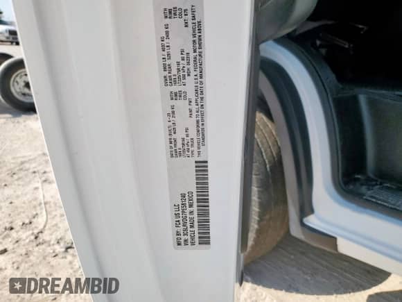 2023 Ram ProMaster Cargo z VIN 3C6LRVDG7PE581240, wystawiony jako Copart lot #80754715 z przebiegiem 26 354 mil mil oraz Szkoda całkowita • Salvage title. Historia ofert i sprzedaży dostępna na DreamBid. Obrazek 10.