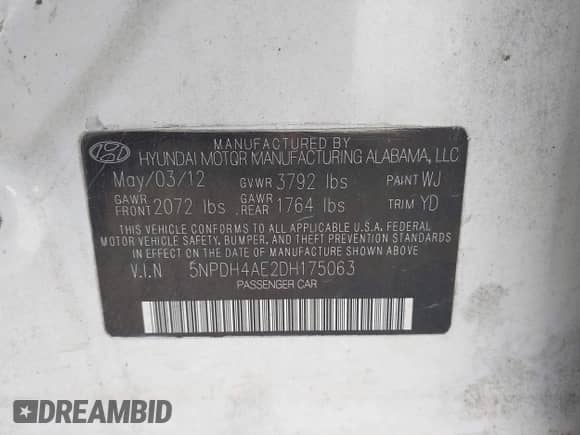 2013 Hyundai Elantra Limited с VIN 5NPDH4AE2DH175063, выставлен на аукционе IAAI как лот 43023573 с пробегом 105 280 миль миль и . История ставок и продаж доступна на DreamBid. Изображение 9.