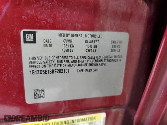 2011 Chevrolet Malibu 2LT с VIN 1G1ZD5E13BF202107, выставлен на аукционе Copart как лот 87437405 с пробегом 151 579 миль миль и Списание • Salvage title. История ставок и продаж доступна на DreamBid. Изображение 12.