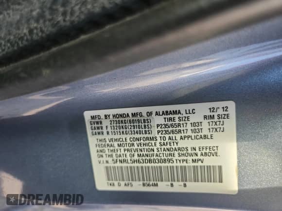 2013 Honda Odyssey EX-L z VIN 5FNRL5H63DB030895, wystawiony jako Copart lot #71099185 z przebiegiem 200 959 mil mil oraz Szkoda całkowita • Salvage title. Historia ofert i sprzedaży dostępna na DreamBid. Obrazek 12.