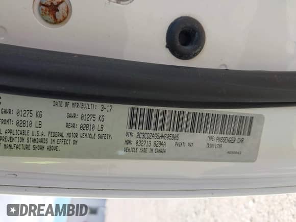 2017 Dodge Challenger SXT Plus with VIN 2C3CDZAG5HH605905, listed as a IAAI auction lot 43048856 with 58,221 mi miles and . Bid and sale history available at DreamBid. Image 9.