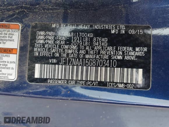 2016 Scion FR-S with VIN JF1ZNAA15G8703410, listed as a IAAI auction lot 43021417 with 105,283 mi miles and . Bid and sale history available at DreamBid. Image 9.