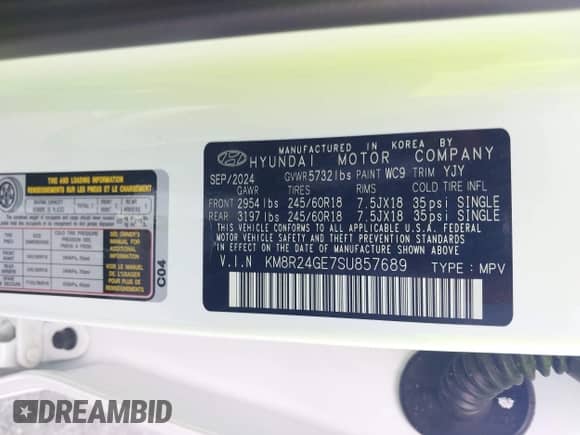 2025 Hyundai Palisade SEL с VIN KM8R24GE7SU857689, выставлен на аукционе IAAI как лот 43118556 с пробегом 8 434 миль миль и . История ставок и продаж доступна на DreamBid. Изображение 9.