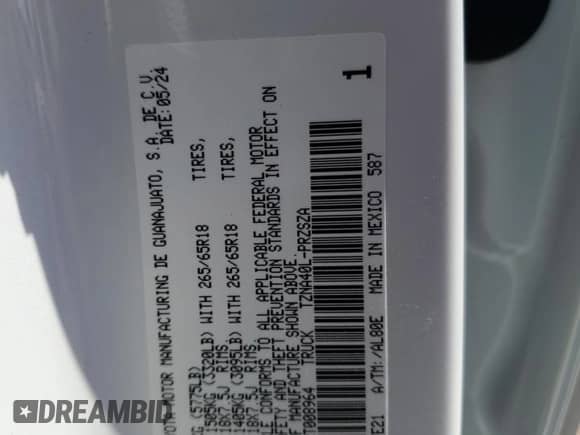 2024 Toyota Tacoma SR5 с VIN 3TYKB5FNXRT008964, выставлен на аукционе Copart как лот 80810515 с пробегом 14 456 миль миль и Списание • Salvage title. История ставок и продаж доступна на DreamBid. Изображение 13.