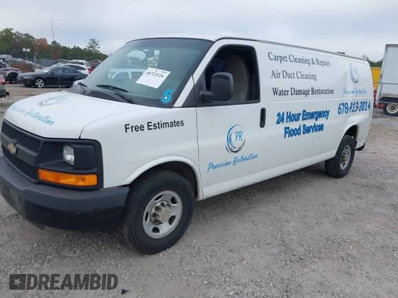 2013 Chevrolet Express Cargo with VIN 1GCWGGBA2D1182532, listed as a IAAI auction lot 40723126 with 170,691 mi miles and . Bid and sale history available at DreamBid. Image 2.