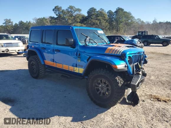 2022 Jeep Wrangler Unlimited Rubicon 392 with VIN 1C4JJXSJ2NW214895, listed as a Copart auction lot 81506854 with 21,471 mi miles and Salvage title. Bid and sale history available at DreamBid. Image 4.