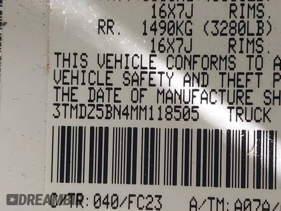 2021 Toyota Tacoma SR5 z VIN 3TMDZ5BN4MM118505, wystawiony jako IAAI lot #41920089 z przebiegiem 30 693 mil mil oraz . Historia ofert i sprzedaży dostępna na DreamBid. Obrazek 9.