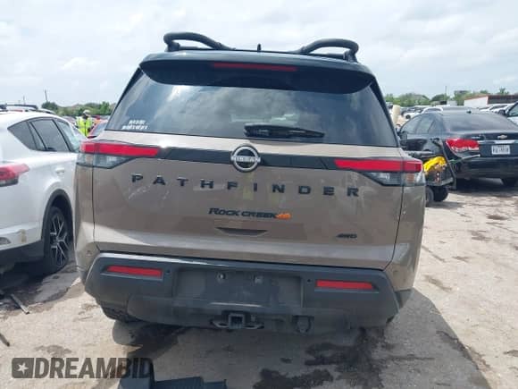 2023 Nissan Pathfinder Rock Creek with VIN 5N1DR3BD9PC228981, listed as a IAAI auction lot 42074519 with 34,763 mi miles and . Bid and sale history available at DreamBid. Image 15.