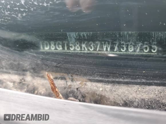 2007 Dodge Nitro SLT with VIN 1D8GT58K37W736755, listed as a Copart auction lot 65355105 with 189,597 mi miles and Salvage title. Bid and sale history available at DreamBid. Image 14.