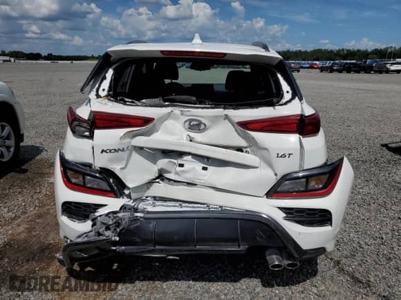 2023 Hyundai Kona N Line with VIN KM8K33A30PU000945, listed as a Copart auction lot 61163535 with 38,399 mi miles and Salvage title. Bid and sale history available at DreamBid. Image 6.