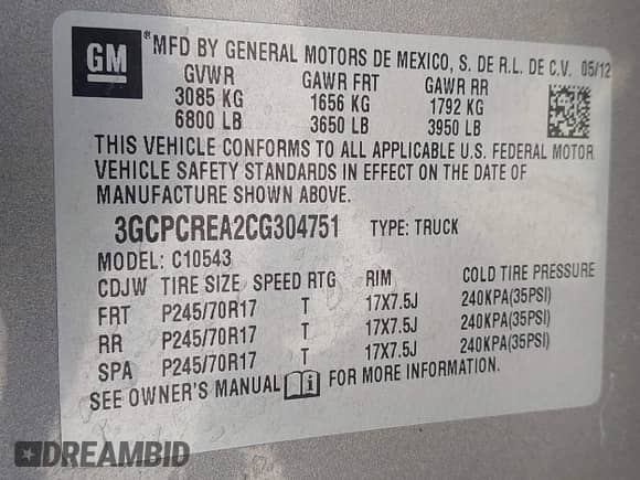 2012 Chevrolet Silverado 1500 LS z VIN 3GCPCREA2CG304751, wystawiony jako IAAI lot #43454086 z przebiegiem 201 223 mil mil oraz . Historia ofert i sprzedaży dostępna na DreamBid. Obrazek 9.