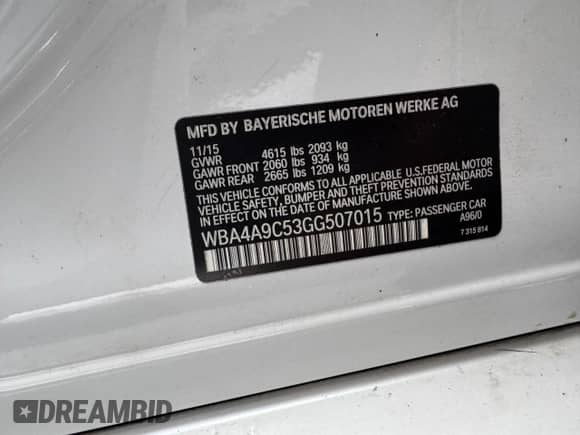 2016 BMW 4 Series 428i с VIN WBA4A9C53GG507015, выставлен на аукционе Copart как лот 44042195 с пробегом 184 240 миль миль и Чистый • Clean title. История ставок и продаж доступна на DreamBid. Изображение 10.