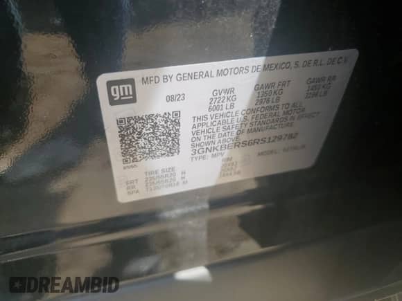 2024 Chevrolet Blazer RS with VIN 3GNKBERS6RS129782, listed as a Copart auction lot 68068665 with Not provided miles and Non repairable. Bid and sale history available at DreamBid. Image 12.