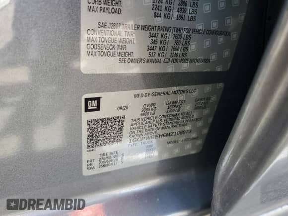 2021 Chevrolet Silverado 1500 Custom с VIN 1GCPWBEH6MZ106073, выставлен на аукционе Copart как лот 83752205 с пробегом 60 645 миль миль и Списание • Salvage title. История ставок и продаж доступна на DreamBid. Изображение 12.